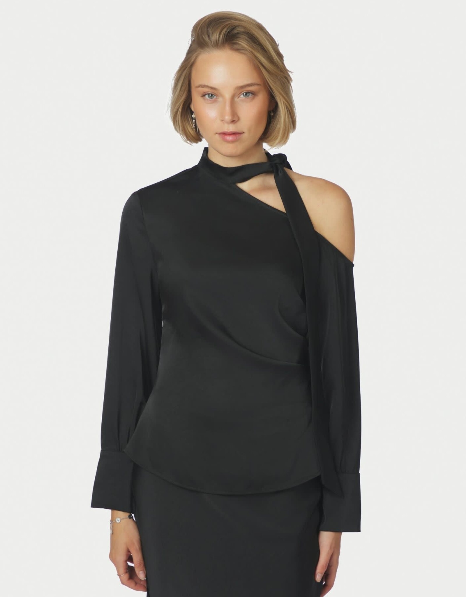 Blouse Heavy Sateen 'Shirli' - Black - Neo Noir