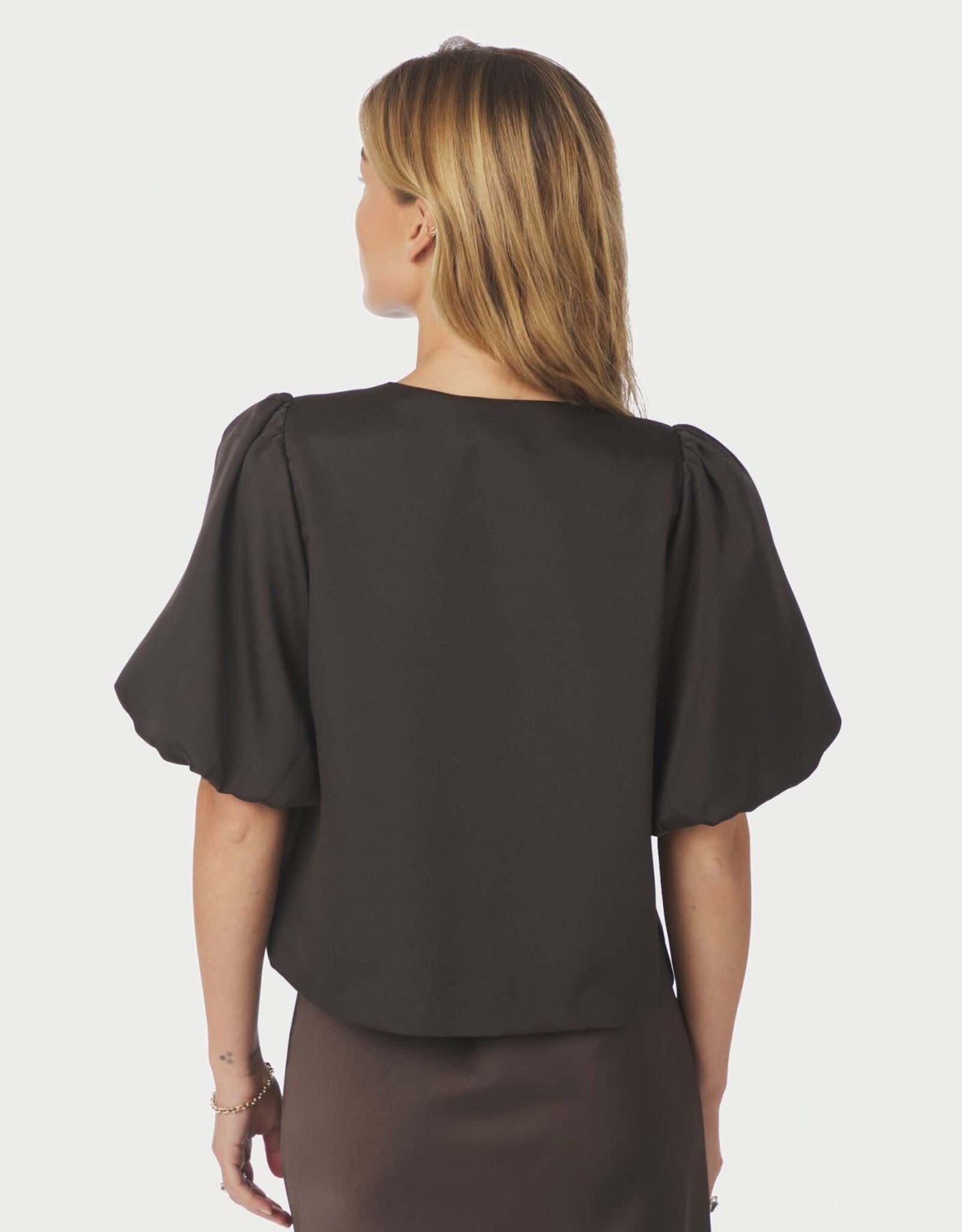 Blouse Dull Satin 'Aisa' - Brown - Neo Noir