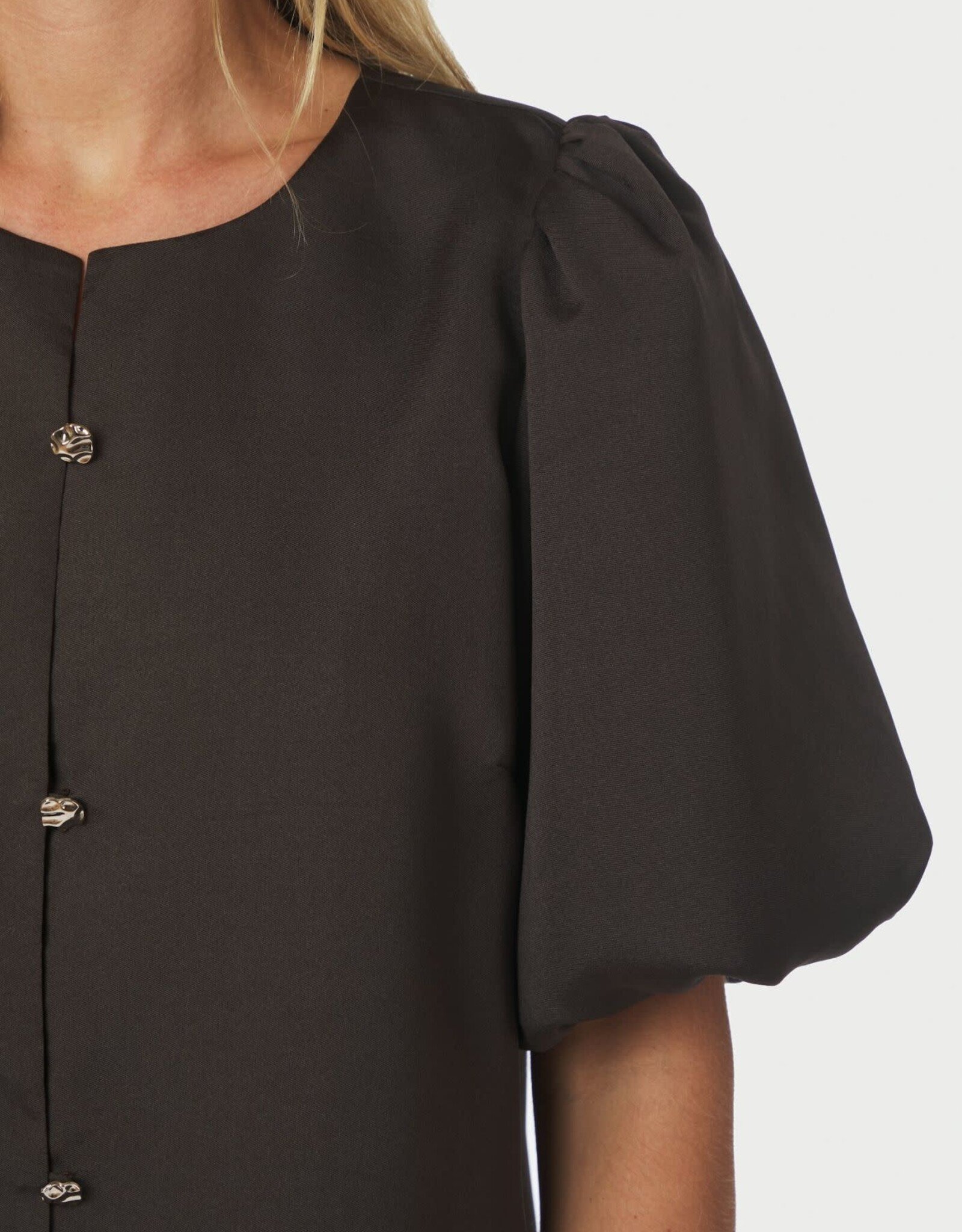 Blouse Dull Satin 'Aisa' - Brown - Neo Noir