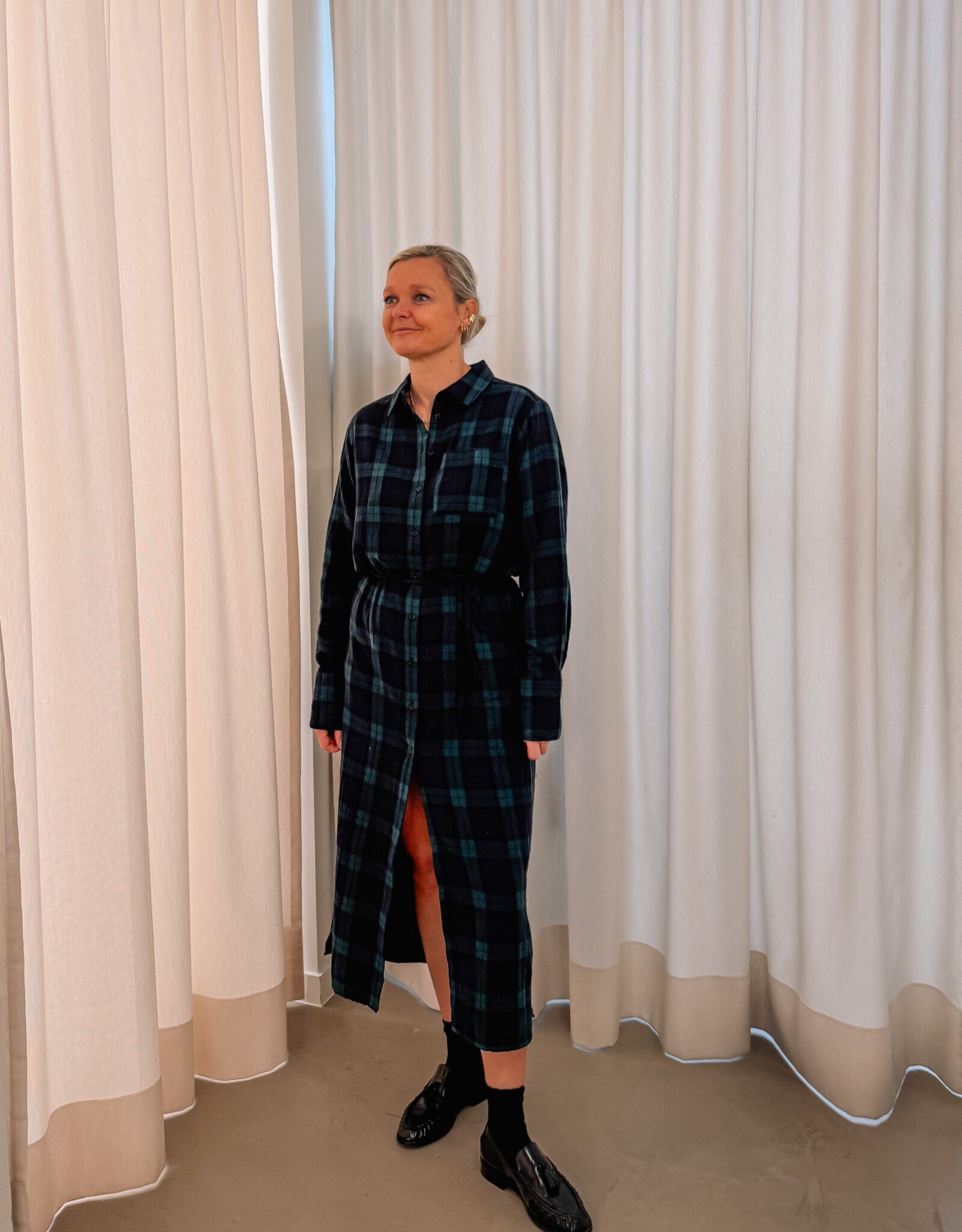 Hod Paris Jurk Carreaux 'Totoro' - Navy - Hod Paris