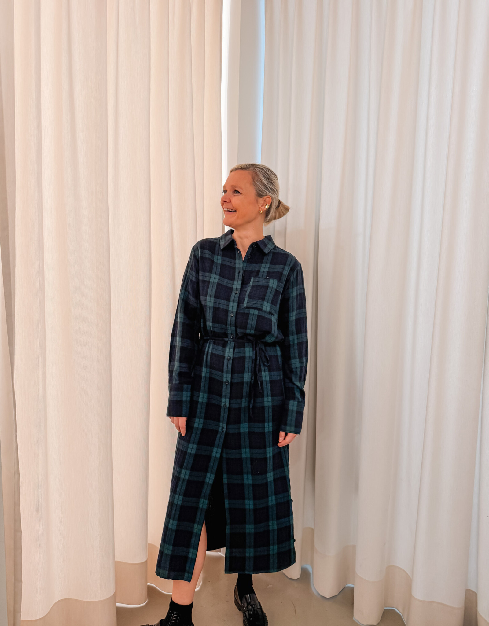 Hod Paris Jurk Carreaux 'Totoro' - Navy - Hod Paris