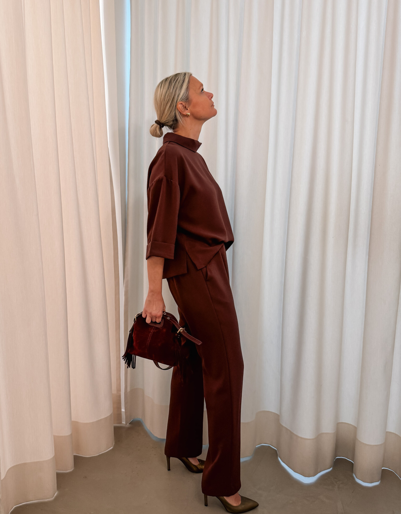 Jumpsuit Crepe 'Arlo' - Burgundy  - Neo Noir