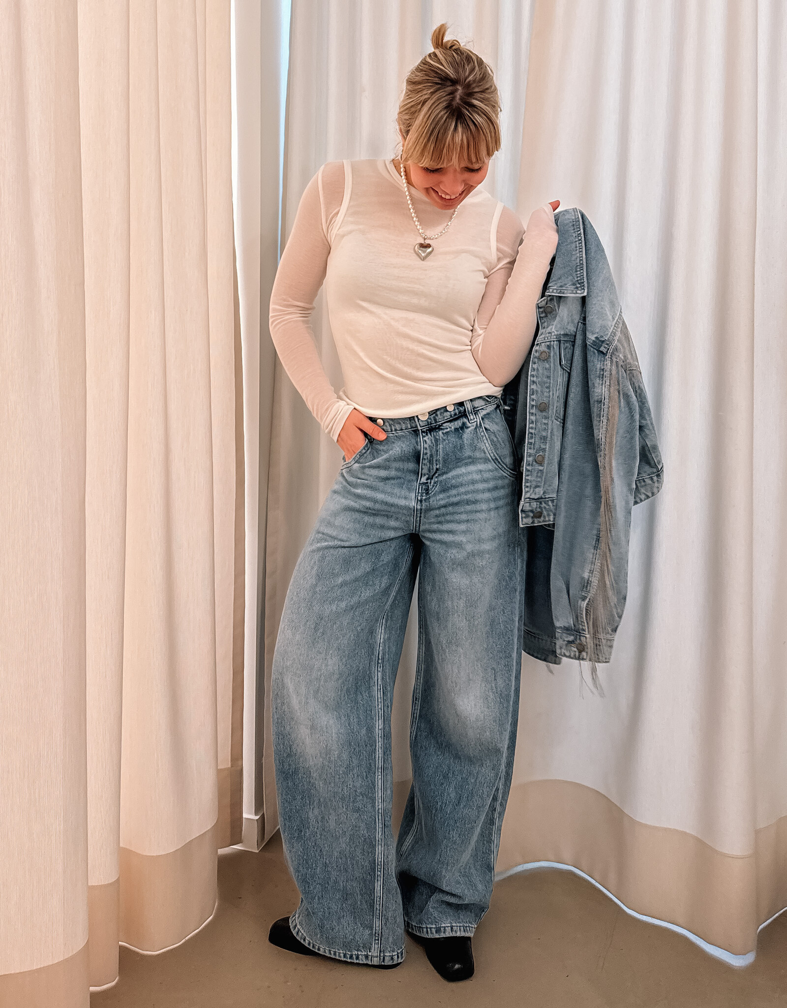 Top Lange Mouw 'Nella' - White - Neo Noir