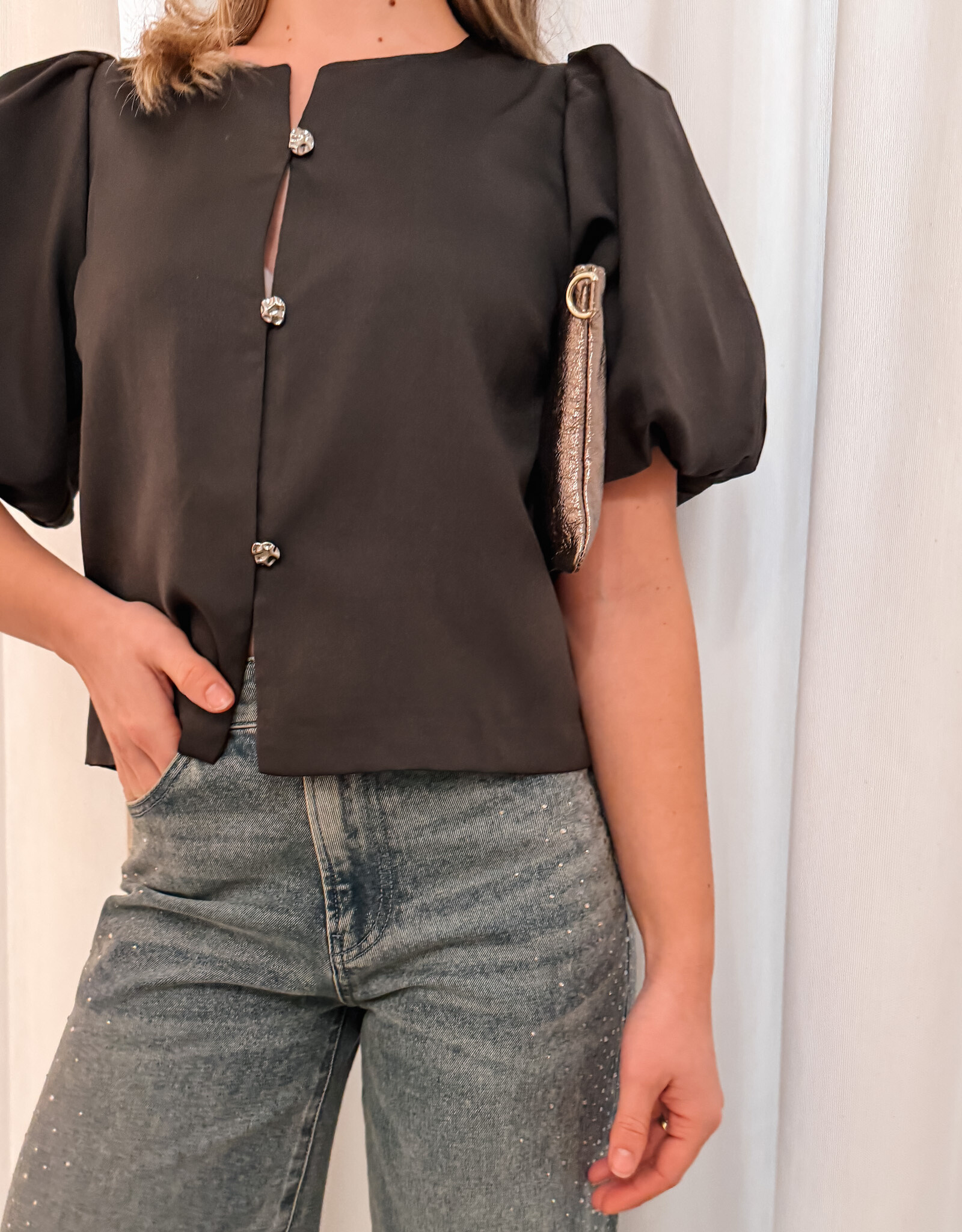 Blouse Dull Satin 'Aisa' - Brown - Neo Noir