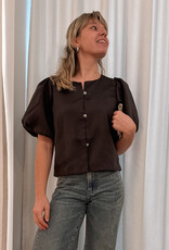 Blouse Dull Satin 'Aisa' - Brown - Neo Noir