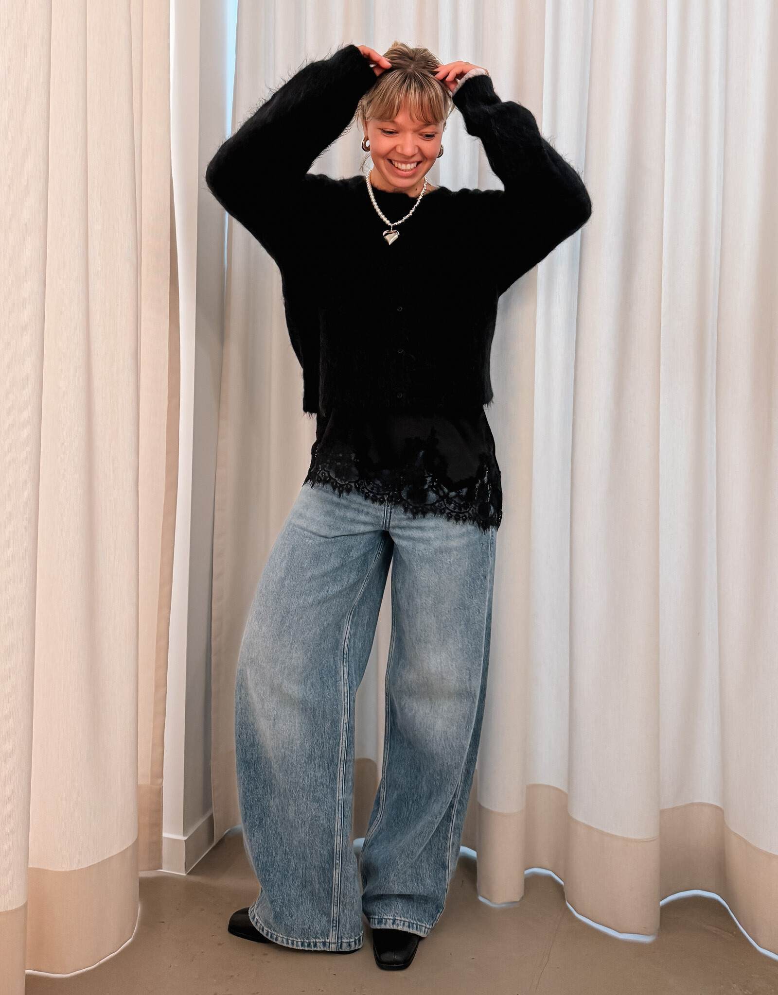 Top Lace 'Viole' - Black - Neo Noir