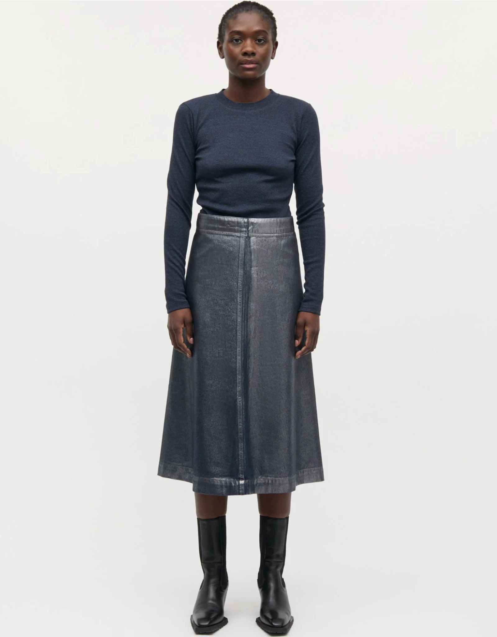 Mads Norgaard T-Shirt Lange Mouw 'Tuba' - Parisian Night - Mads Norgaard