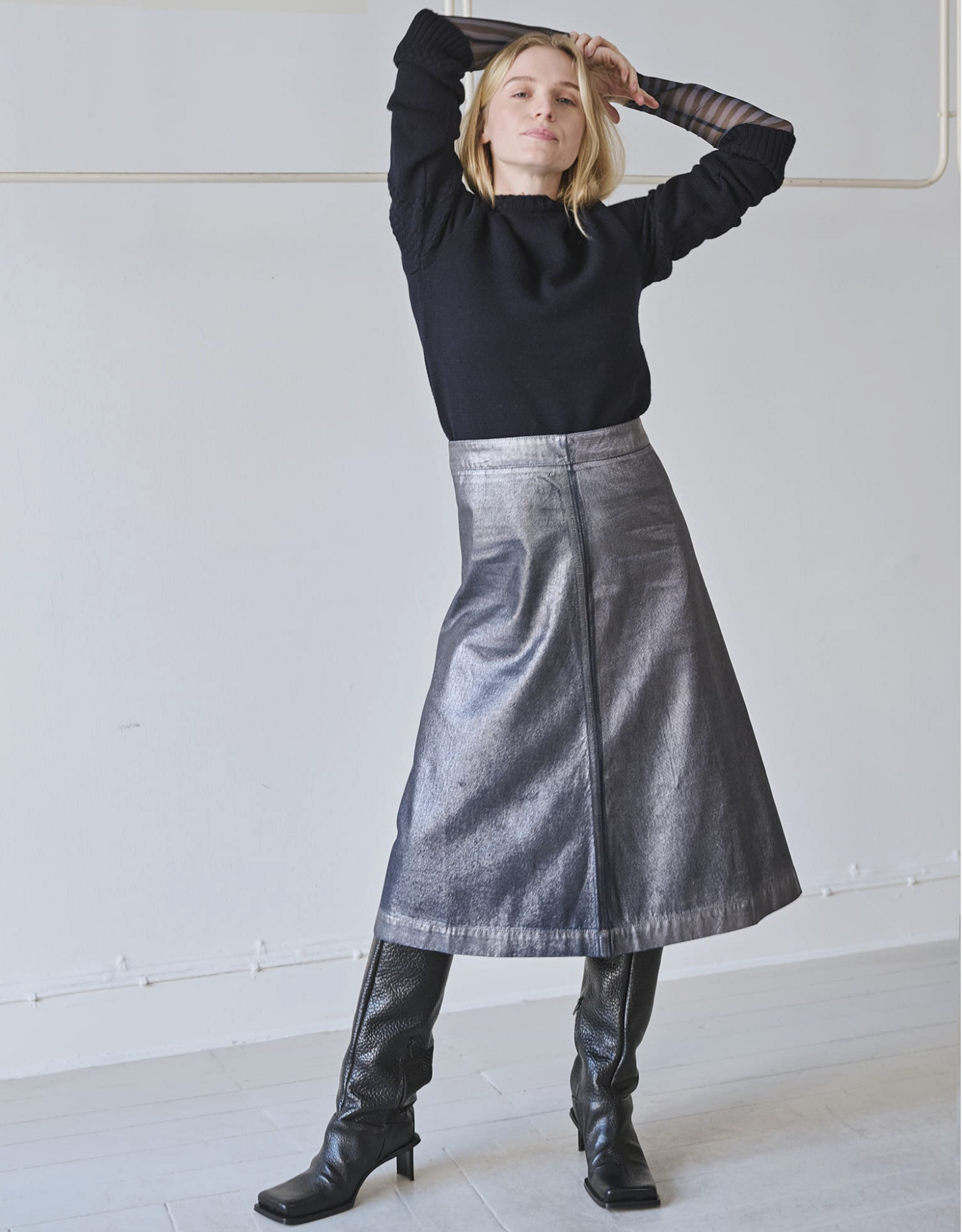 Mads Norgaard Rok Metallic Denim 'Stellar' - Parisian Night - Mads Norgaard