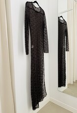 The Golden House Sarl Lange Jurk Kant  'Grace' - Choco TU