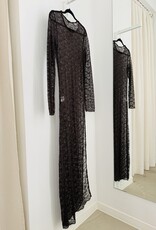 The Golden House Sarl Lange Jurk Kant  'Grace' - Choco TU