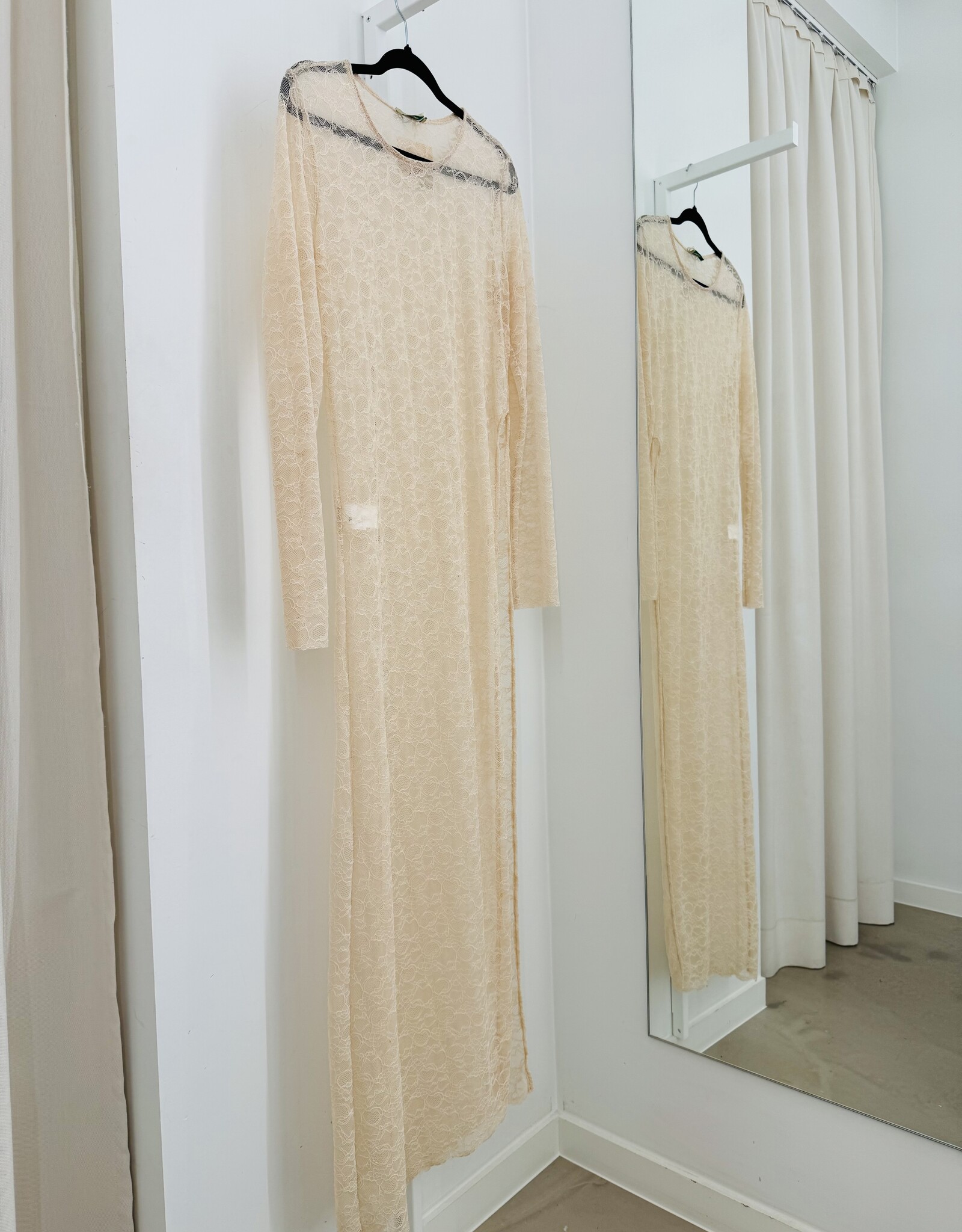 The Golden House Sarl Lange Jurk Kant  'Grace' - Salmon TU