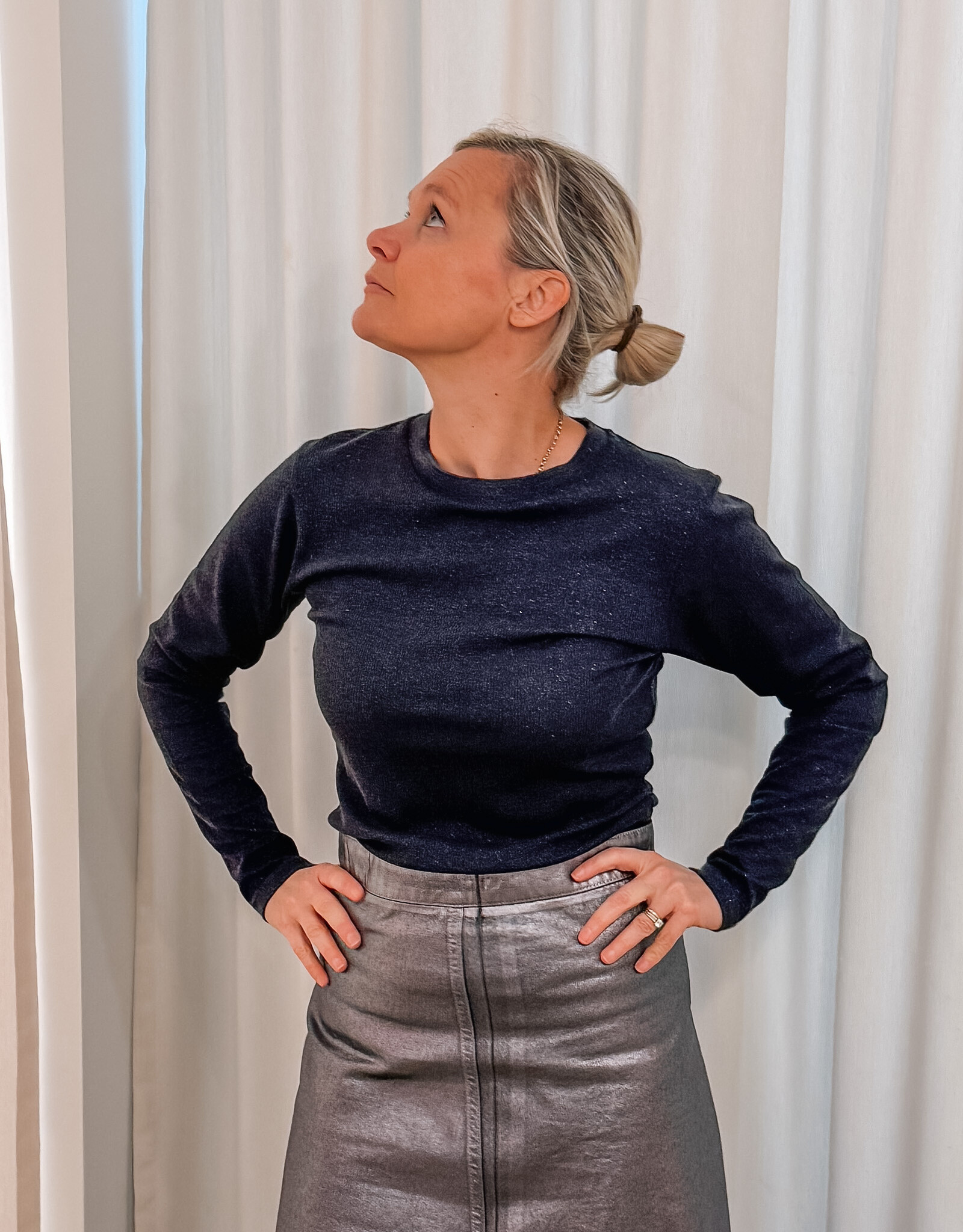 Mads Norgaard T-Shirt Lange Mouw 'Tuba' - Parisian Night - Mads Norgaard