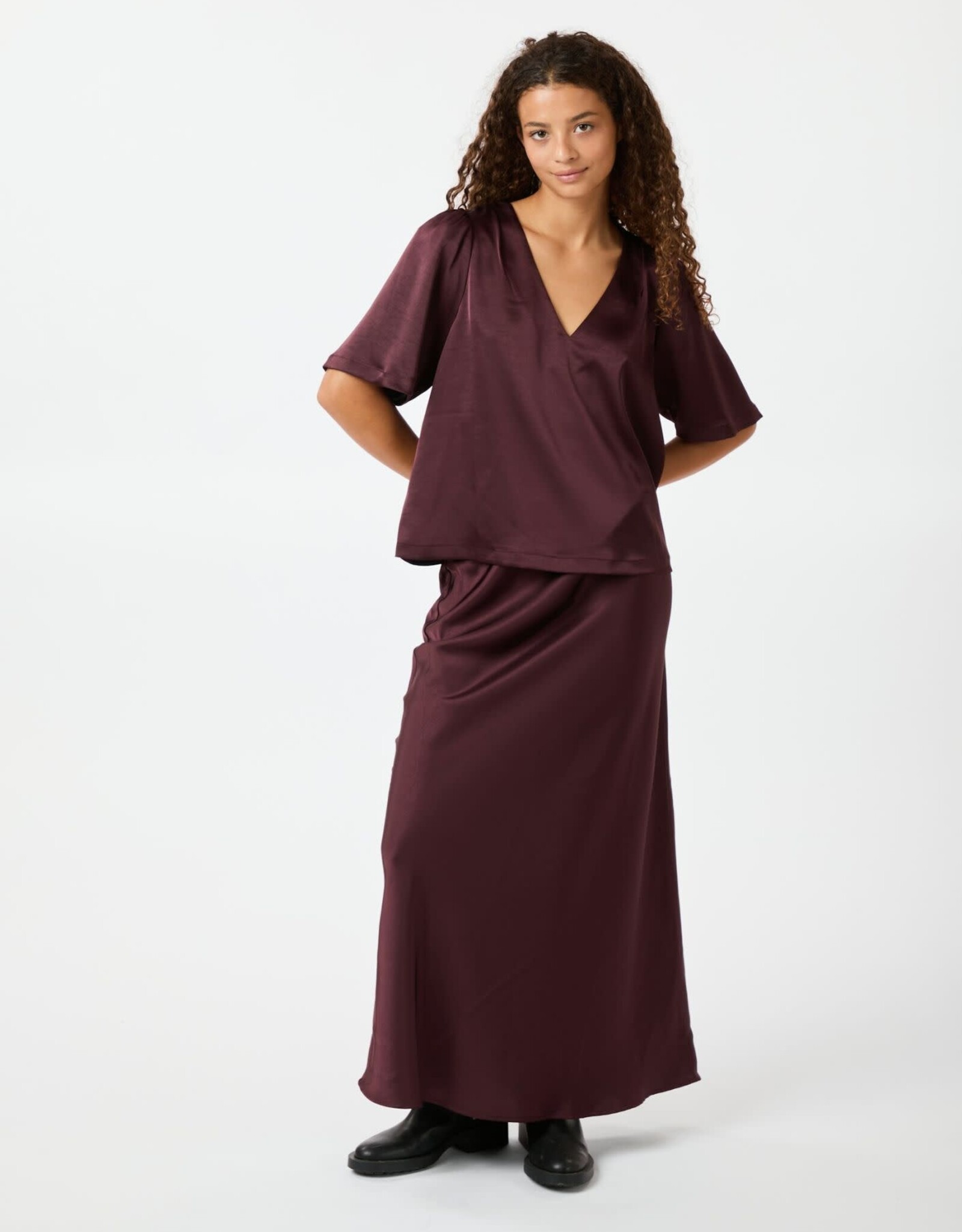 Rok 'Vicky' Heavy Sateen - Burgundy - Neo Noir
