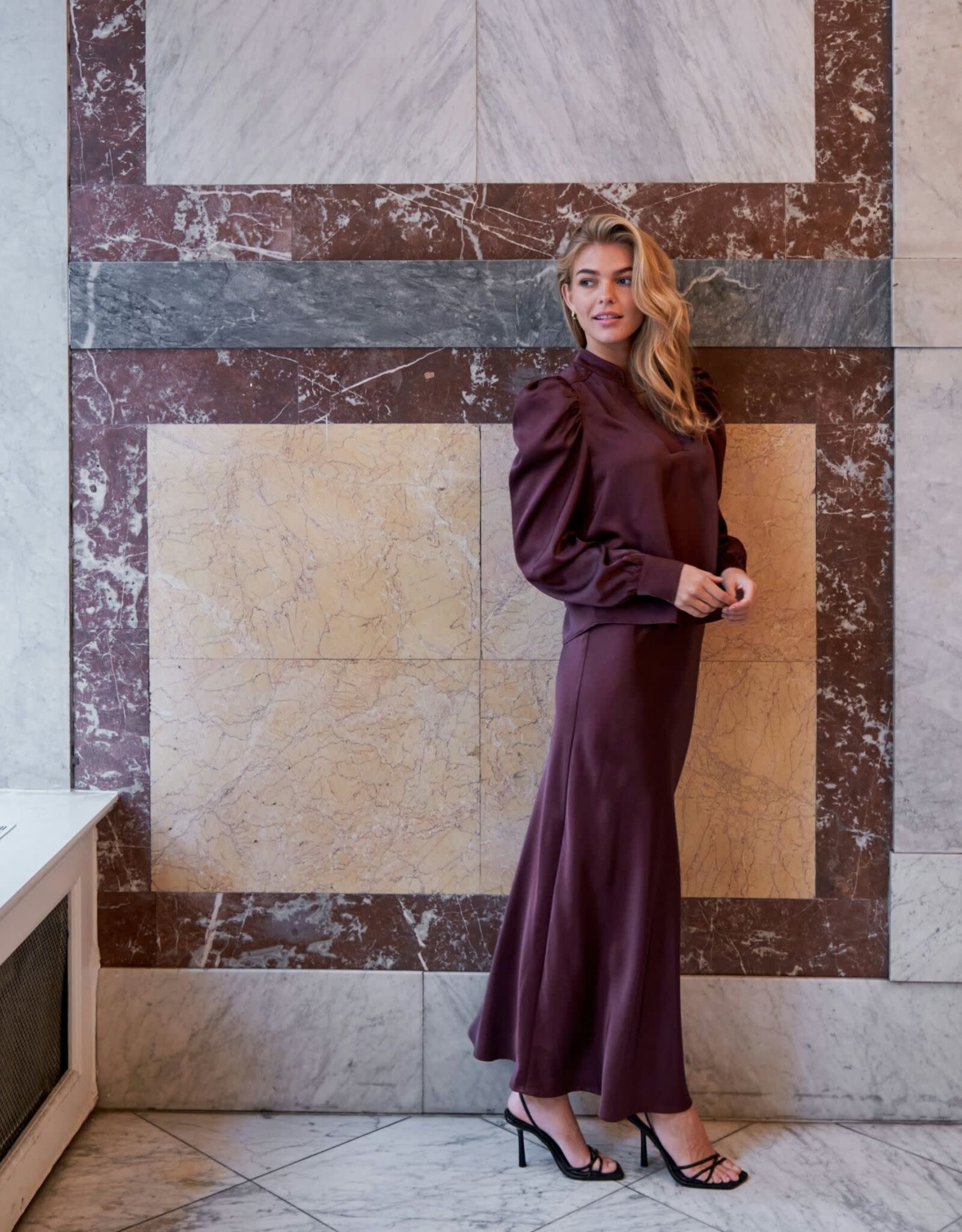 Rok 'Vicky' Heavy Sateen - Burgundy - Neo Noir