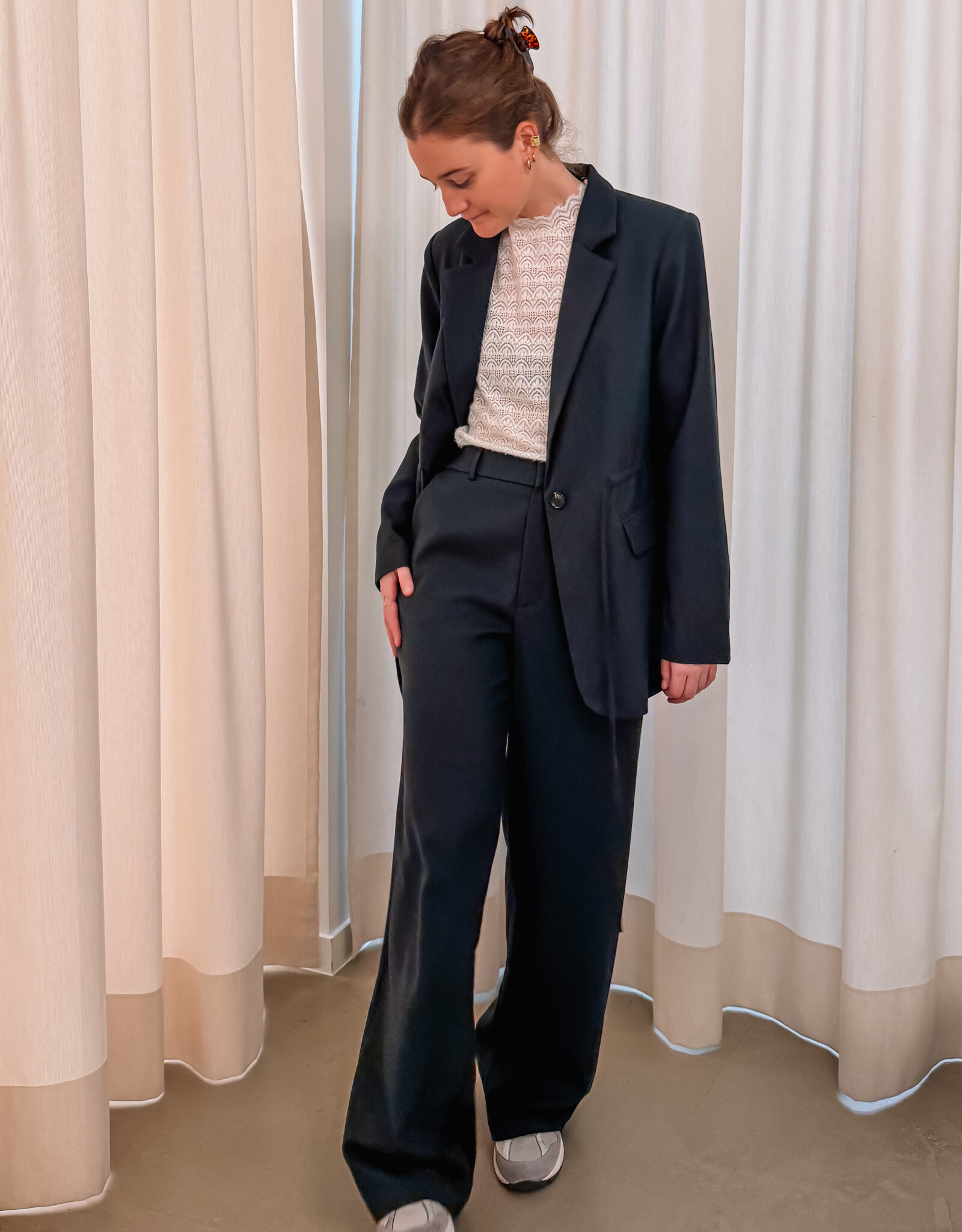 Broek Melange 'Emmett' - Navy - Neo Noir