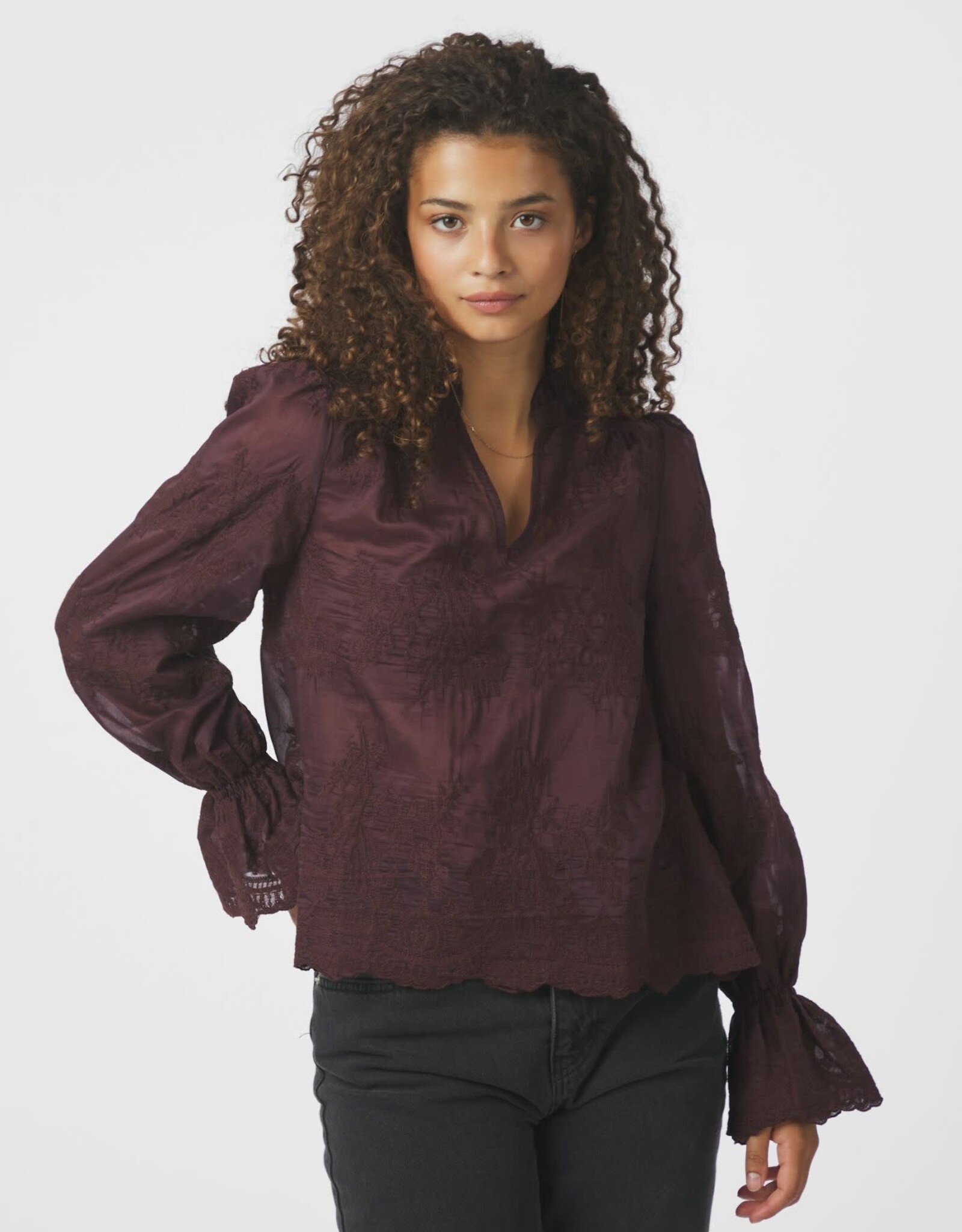 Blouse 'Amara' - Burgundy - Neo Noir