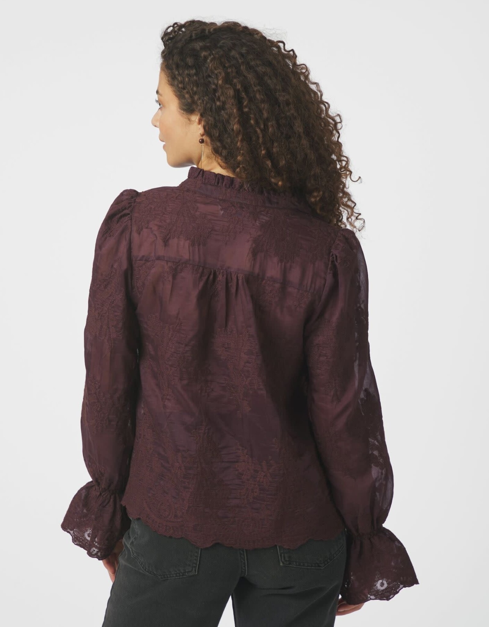 Blouse 'Amara' - Burgundy - Neo Noir