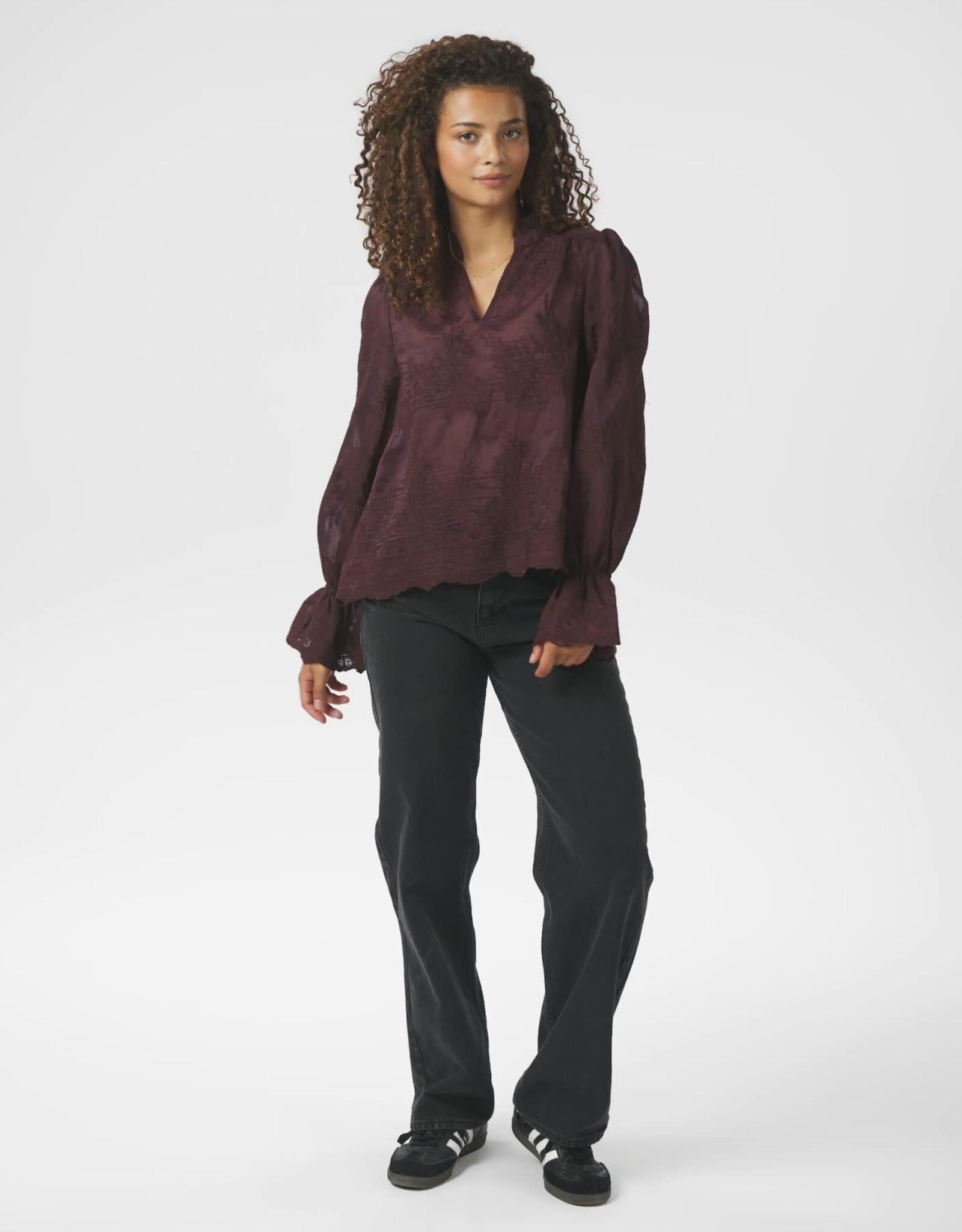 Blouse 'Amara' - Burgundy - Neo Noir