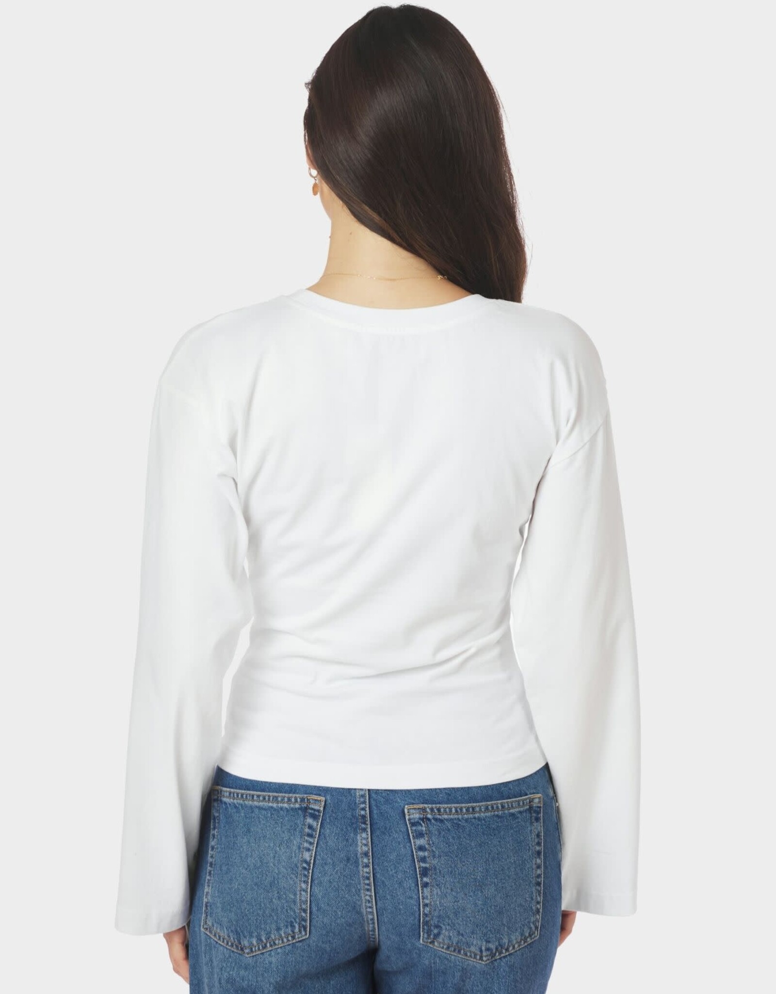 T-Shirt Lange Mouw Boxy 'Paska' - White - Neo Noir