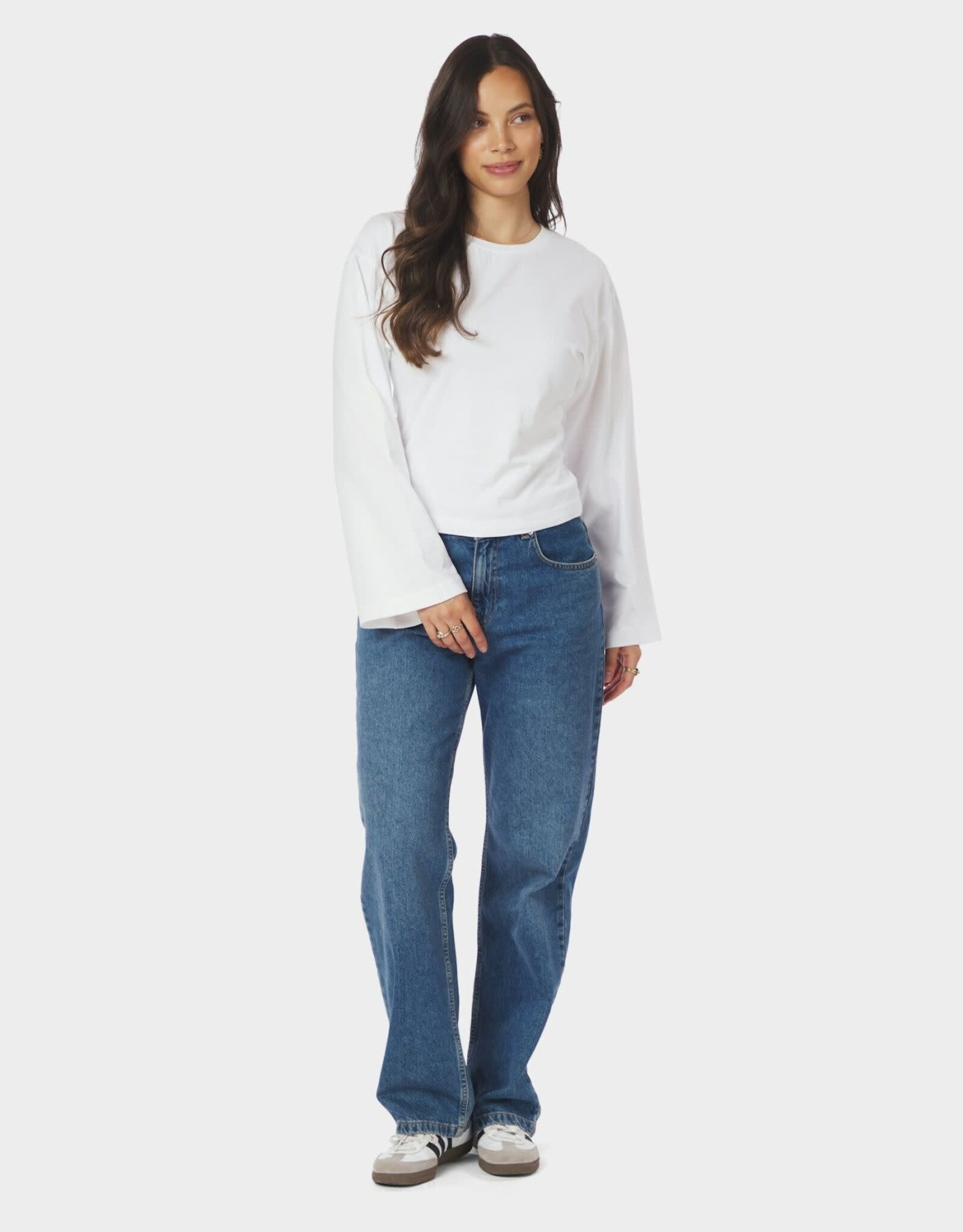 T-Shirt Lange Mouw Boxy 'Paska' - White - Neo Noir