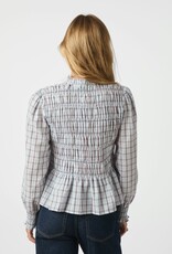 Blouse Smock Check 'Mocca' - Light Blue - Neo Noir