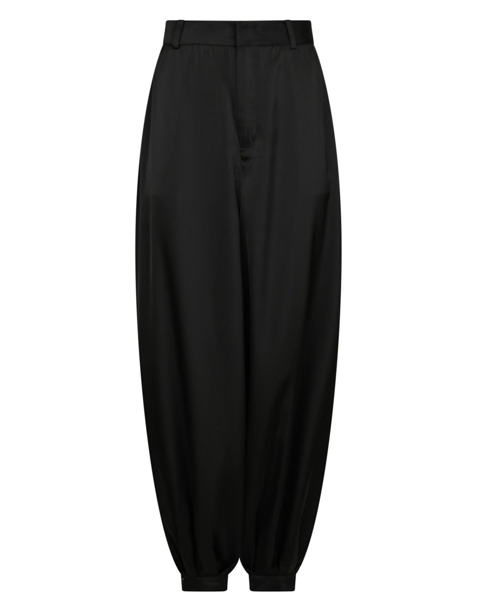 Broek Drapy Satin Balloon 'Fayla' - Black - Neo Noir