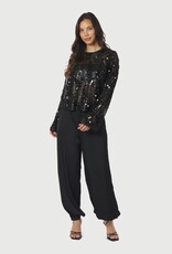 Broek Drapy Satin Balloon 'Fayla' - Black - Neo Noir