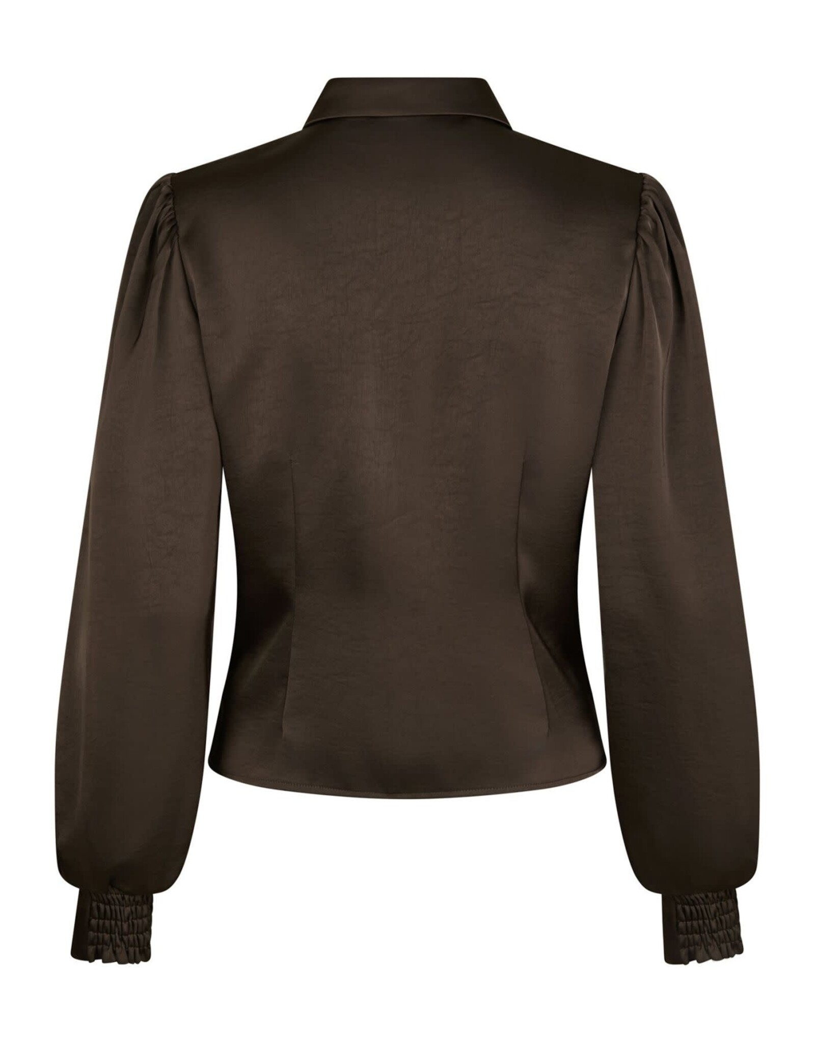 Blouse Heavy Sateen 'Fransala' - Dark Brown - Neo Noir