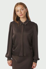 Blouse Heavy Sateen 'Fransala' - Dark Brown - Neo Noir