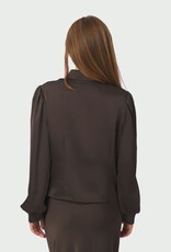 Blouse Heavy Sateen 'Fransala' - Dark Brown - Neo Noir