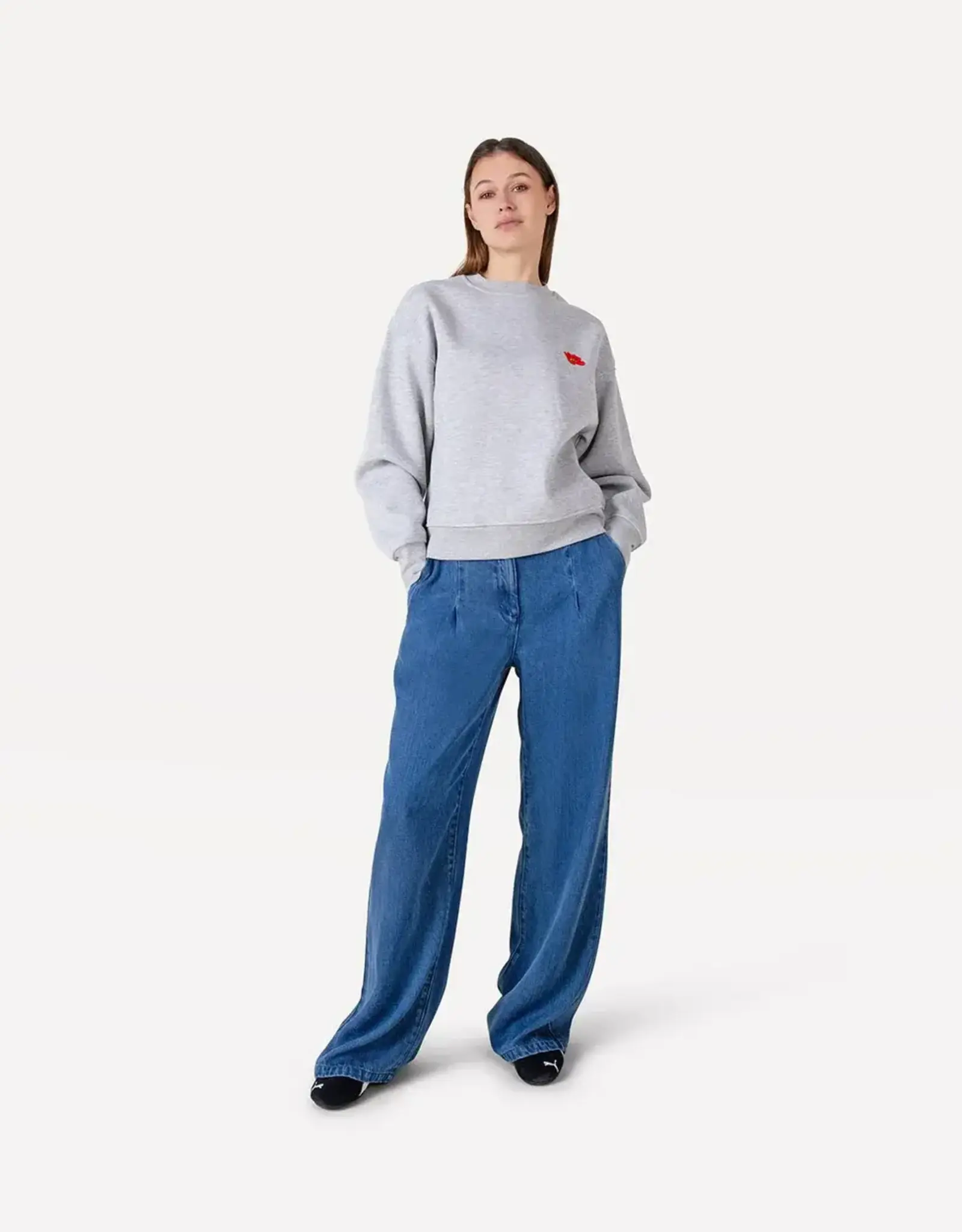 Another Label Jeans Pleated 'Moore' - Mid Blue Denim - Another-Label