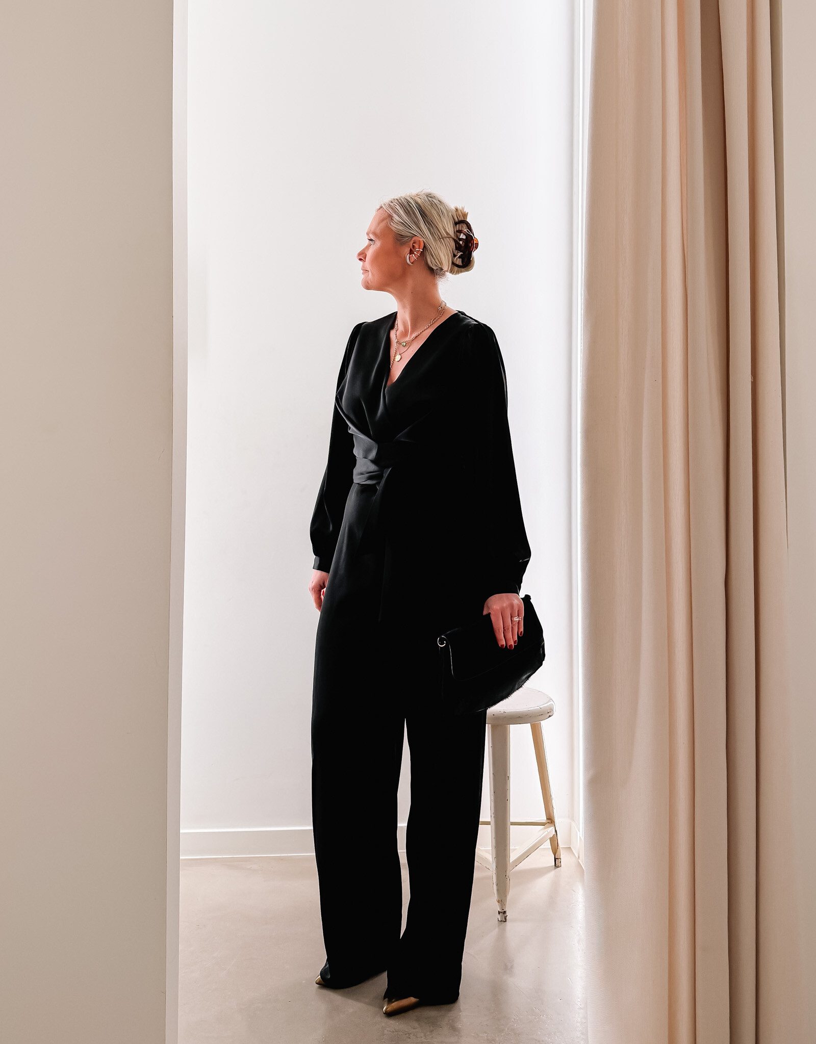 Jumpsuit Heavy Sateen 'Rimaldi' - Black - Neo Noir