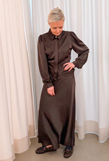 Rok 'Vicky' Heavy Sateen - Dark Brown  - Neo noir
