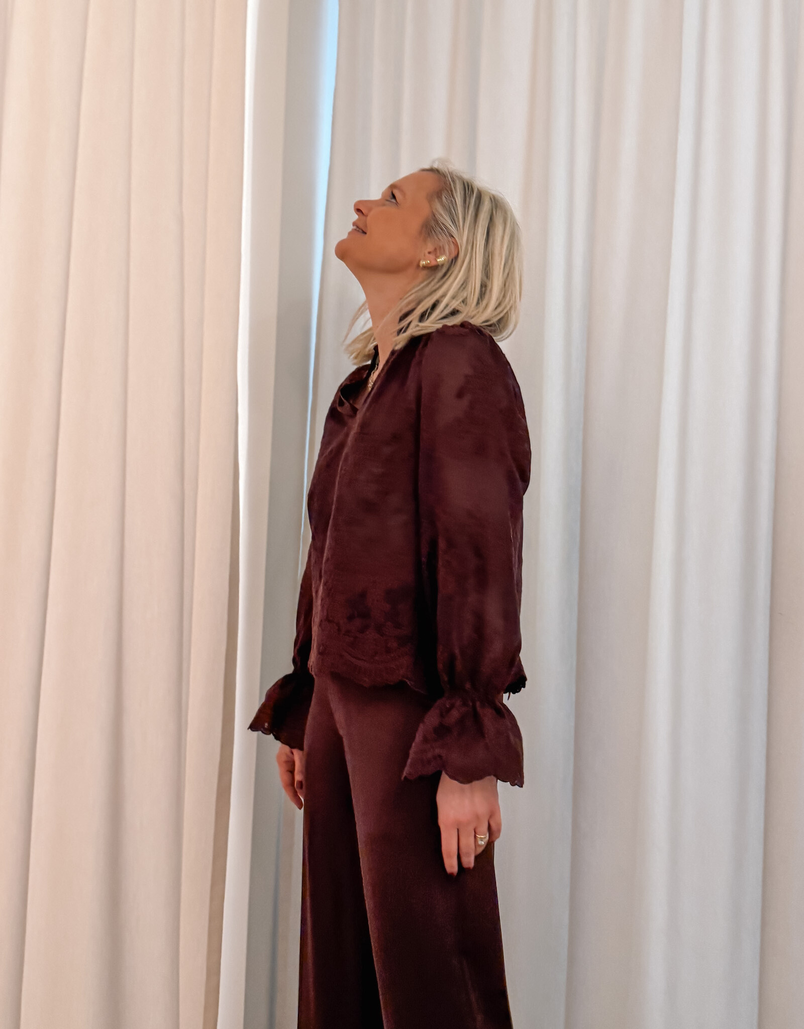 Blouse 'Amara' - Burgundy - Neo Noir