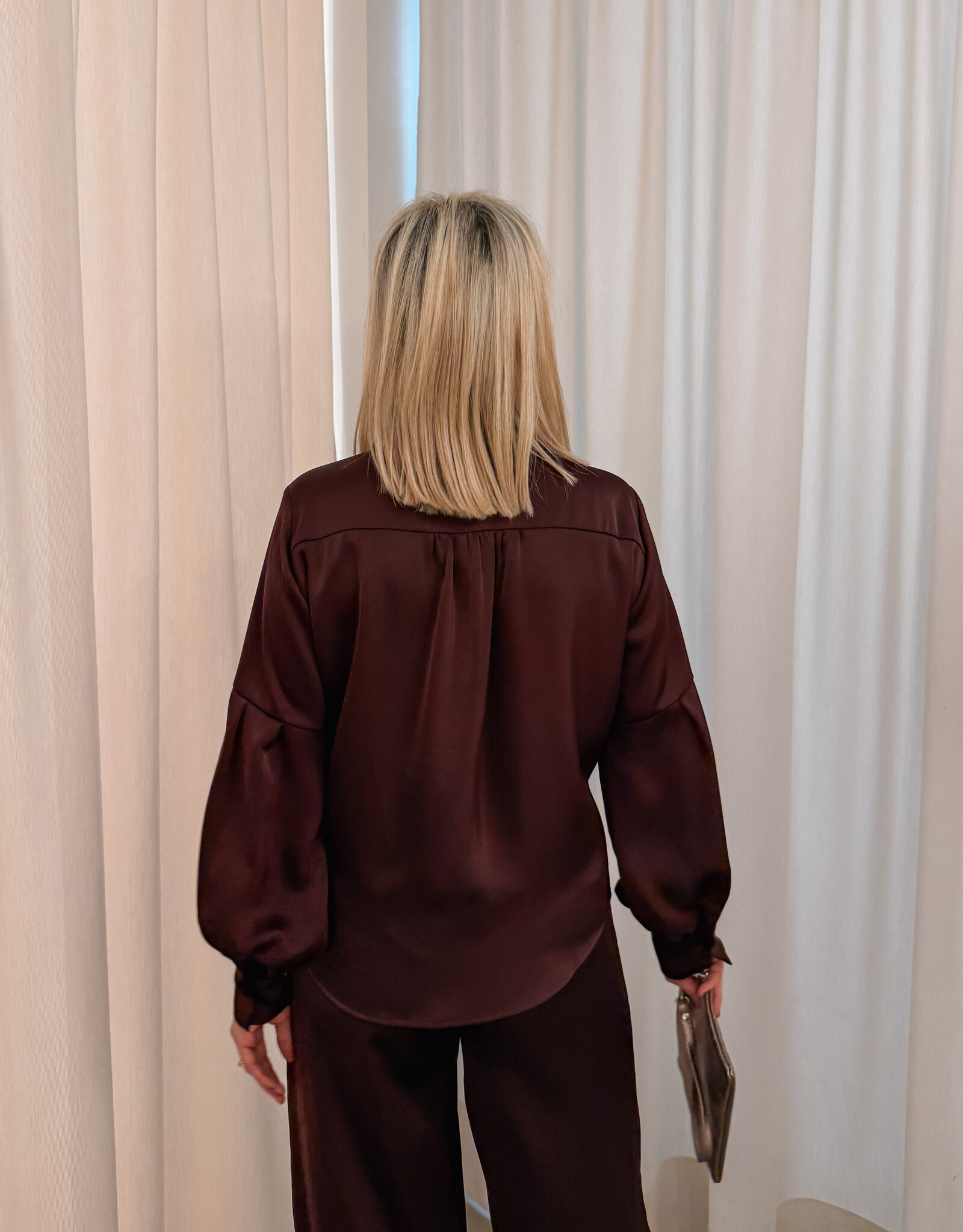 Blouse Satin 'Naja' - Burgundy - Neo Noir