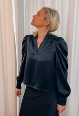 Blouse Heavy Sateen 'Rosslyn' - Midnight  Blue - Neo Noir