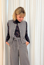 The Tiny Big Sister Waistcoat Striped 'Twill' -  Light Navy - The Tiny Big Sister