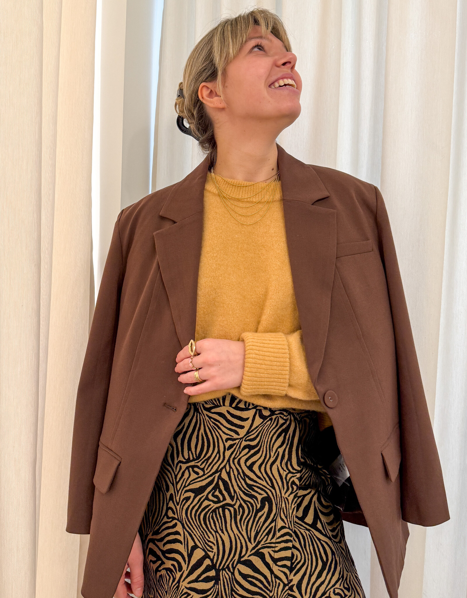 Studio Amaya Blazer 'Puck' - Brown - Studio Amaya