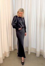 Rok 'Vicky' Heavy Sateen - Steel Grey  - Neo noir