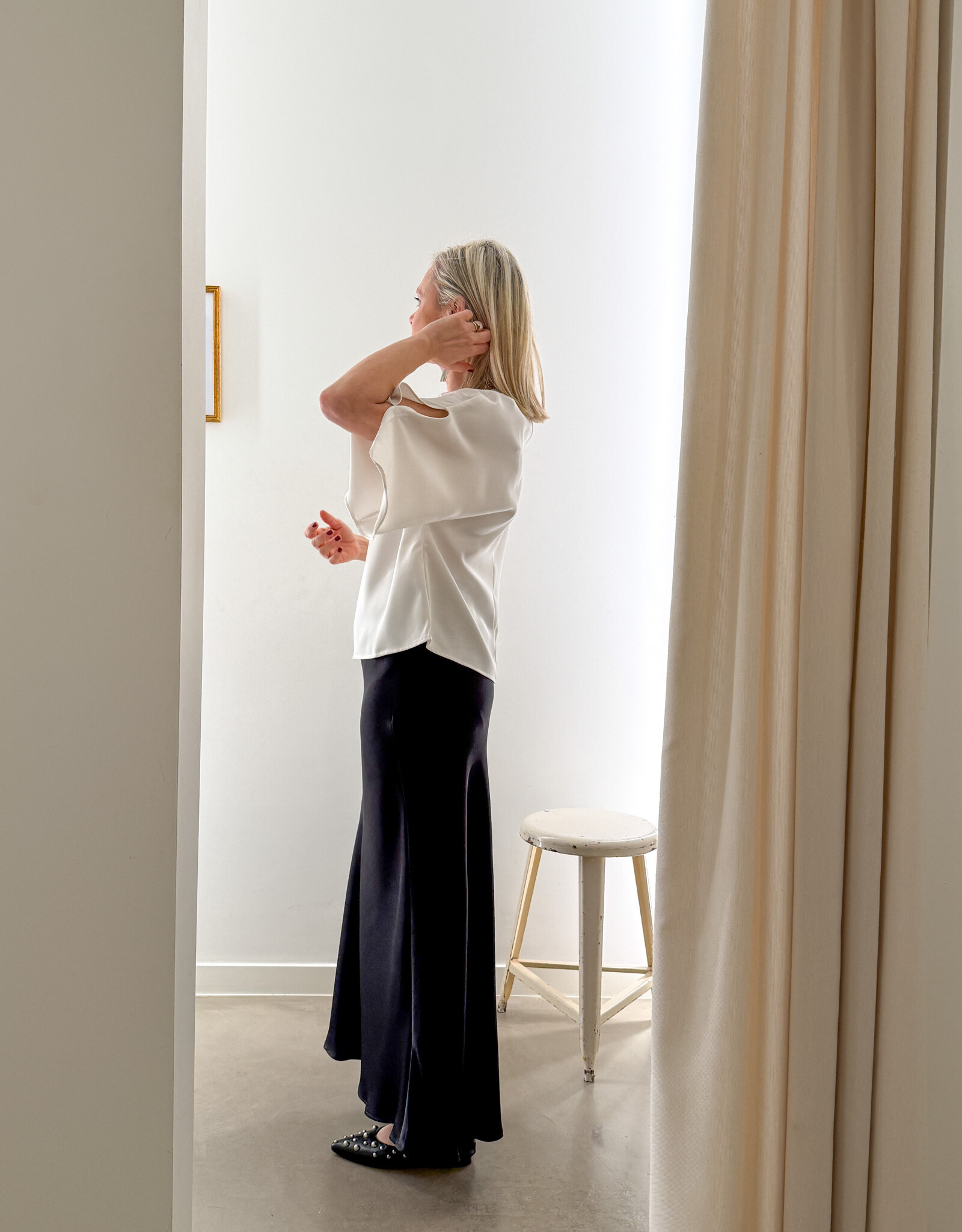 Rok 'Vicky' Heavy Sateen - Steel Grey  - Neo noir