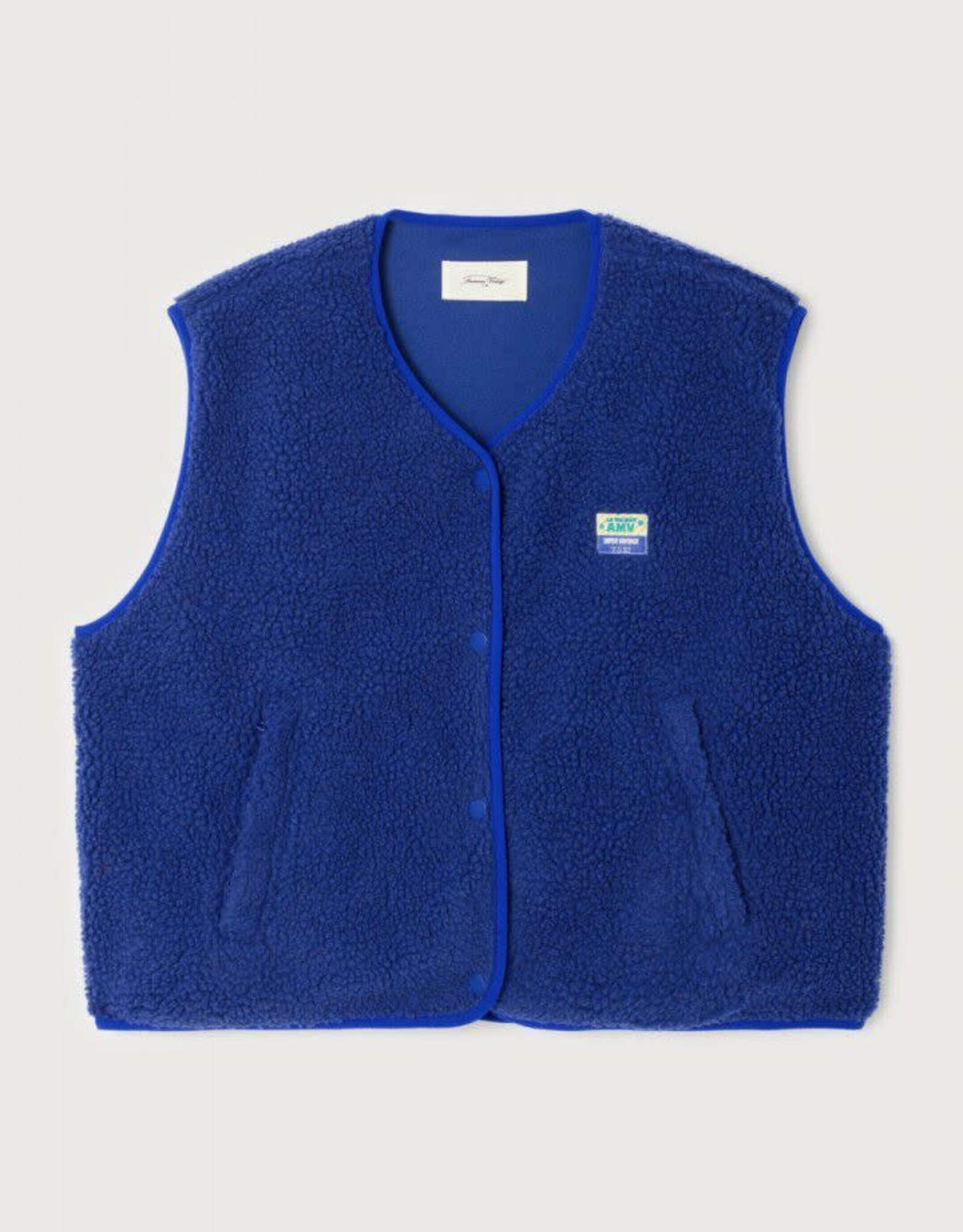 American Vintage Mouwloos Vestje 'Hoktown' - Indigo  - Hok16B -  American Vintage