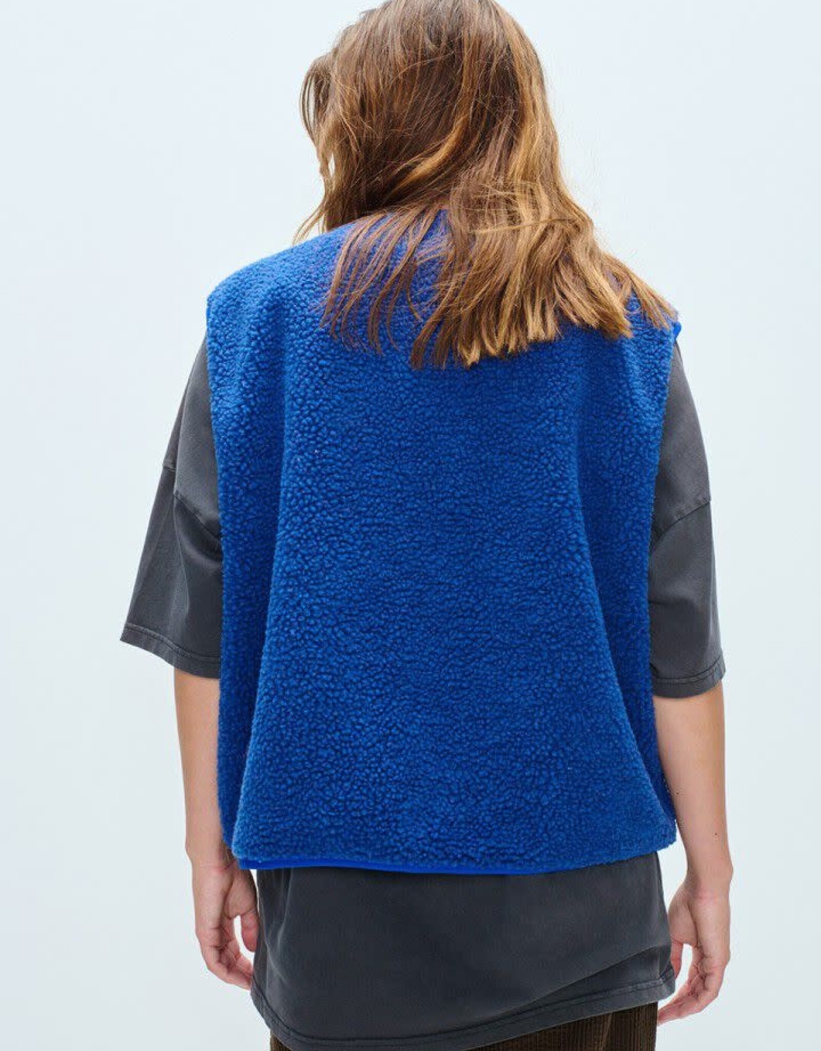 American Vintage Mouwloos Vestje 'Hoktown' - Indigo  - Hok16B -  American Vintage