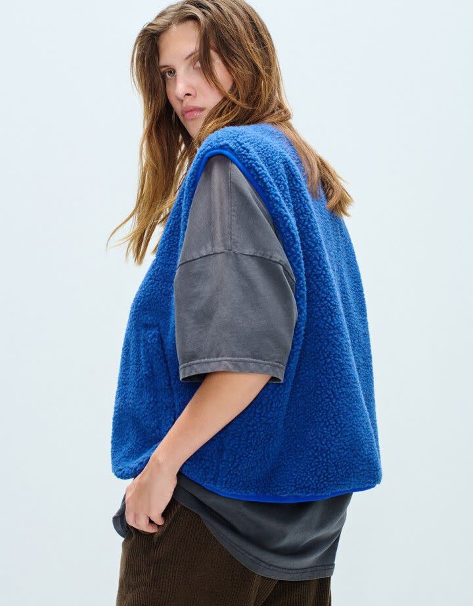 American Vintage Mouwloos Vestje 'Hoktown' - Indigo  - Hok16B -  American Vintage