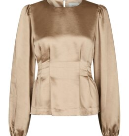 Blouse Crushed Sateen 'Vanya' - Gold - Neo Noir