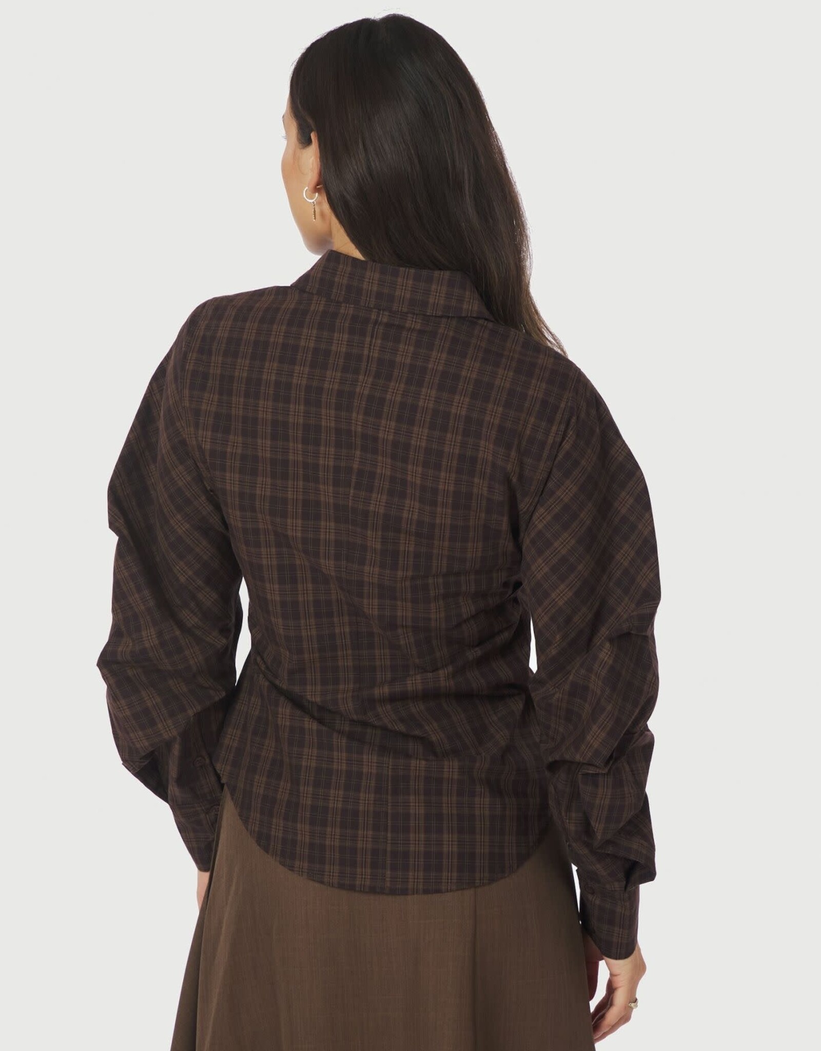 Blouse 'Neoella' - Dark Brown - Neo Noir