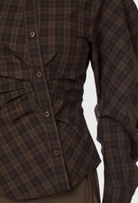 Blouse 'Neoella' - Dark Brown - Neo Noir