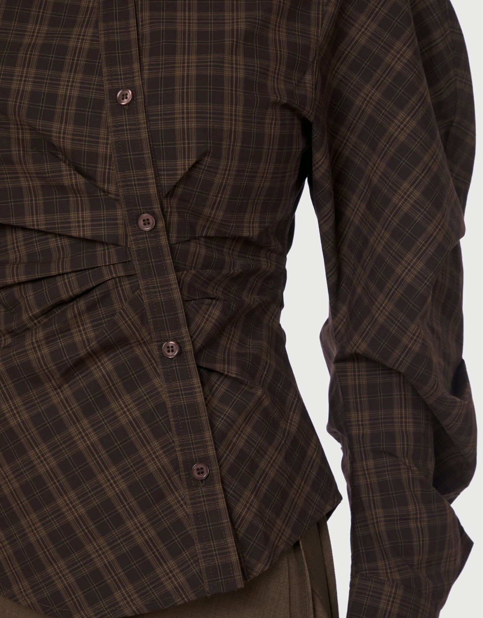 Blouse 'Neoella' - Dark Brown - Neo Noir