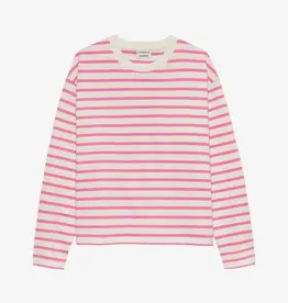 Catwalk Junkie T-Shirt Lange Mouw 'Striped' - Rosebloom - Catwalk Junkie