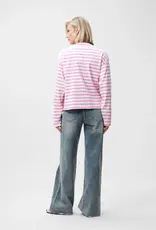Catwalk Junkie T-Shirt Lange Mouw 'Striped' - Rosebloom - Catwalk Junkie