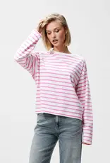 Catwalk Junkie T-Shirt Lange Mouw 'Striped' - Rosebloom - Catwalk Junkie